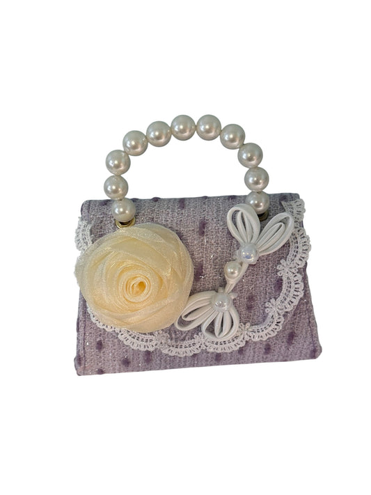 Rosette Tweed Handbag