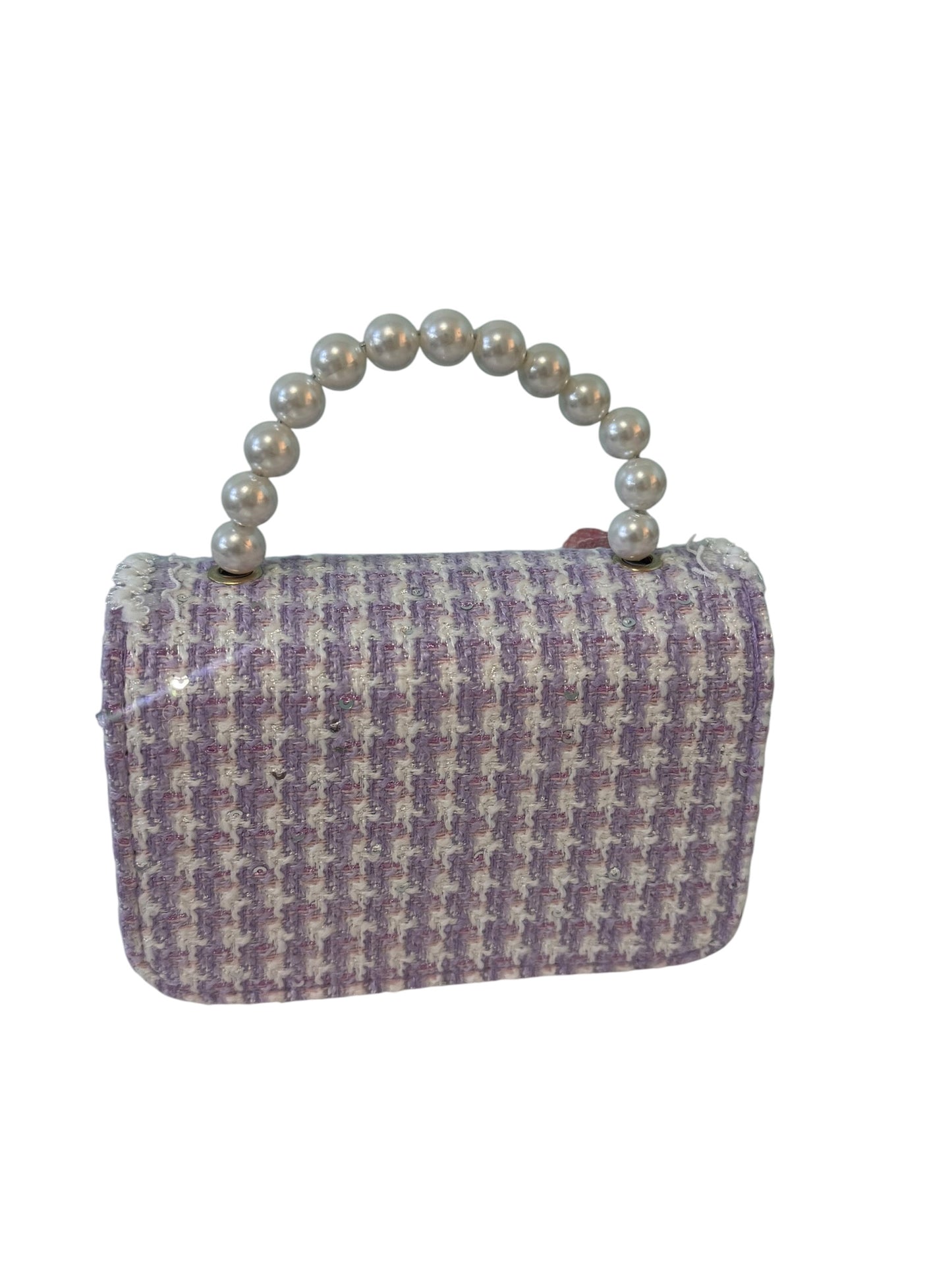 Camellia Pearl-Handle Tweed Handbag