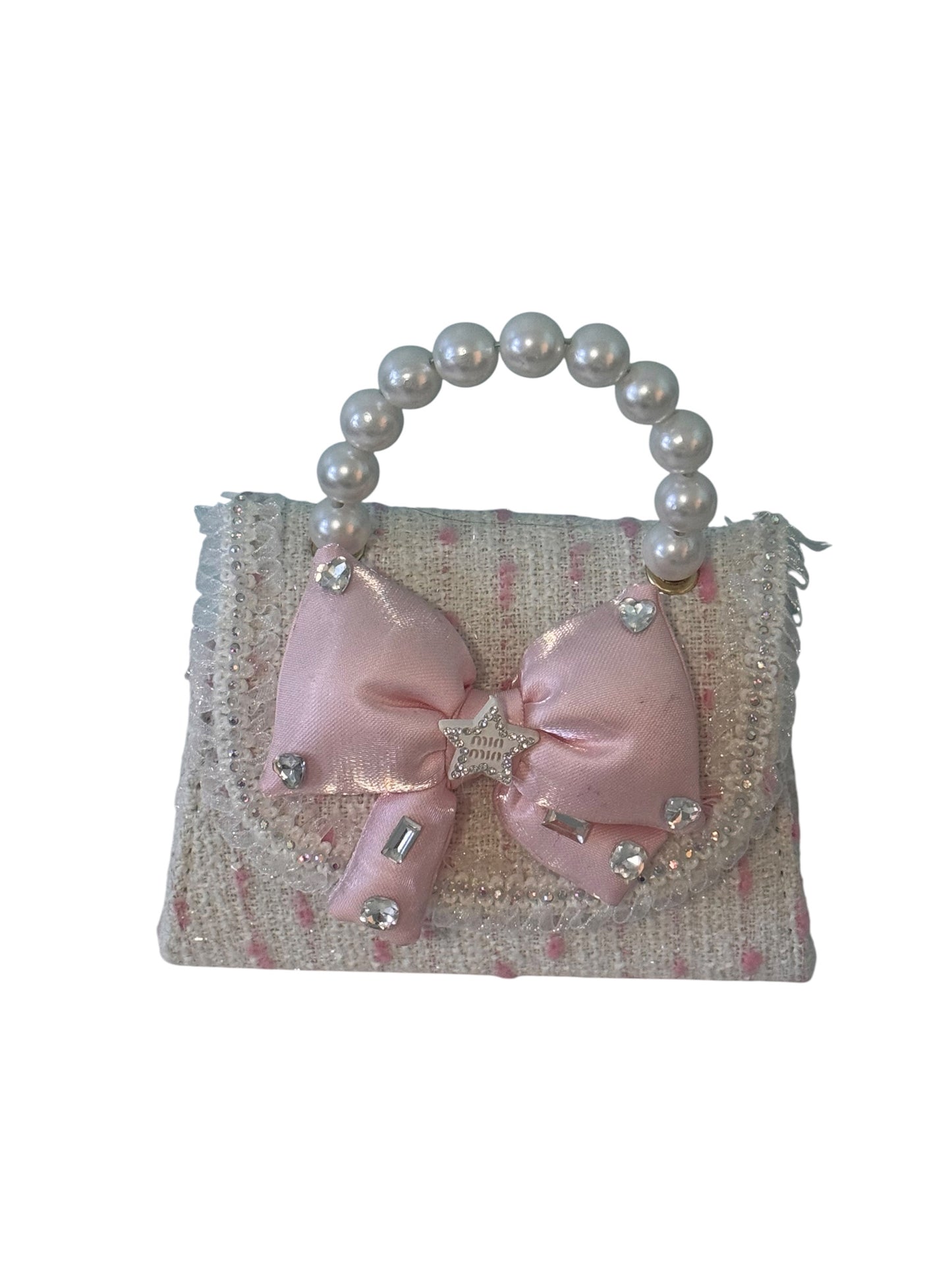 Pearl Handle Bow Mini Handbag
