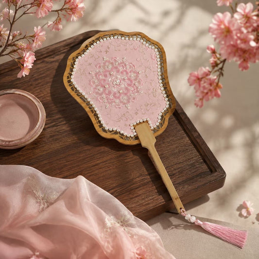 Deluxe Embroidered Blossom Hand Fan
