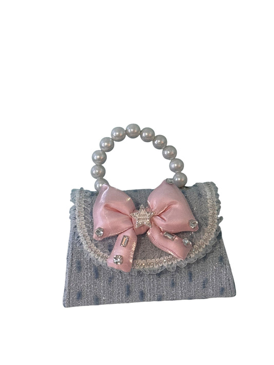 Pearl Handle Bow Mini Handbag