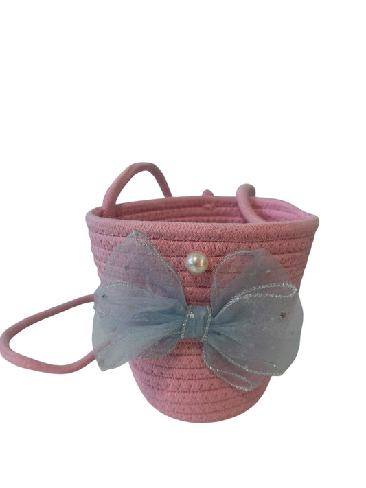 Woven Bow Crossbody Bag