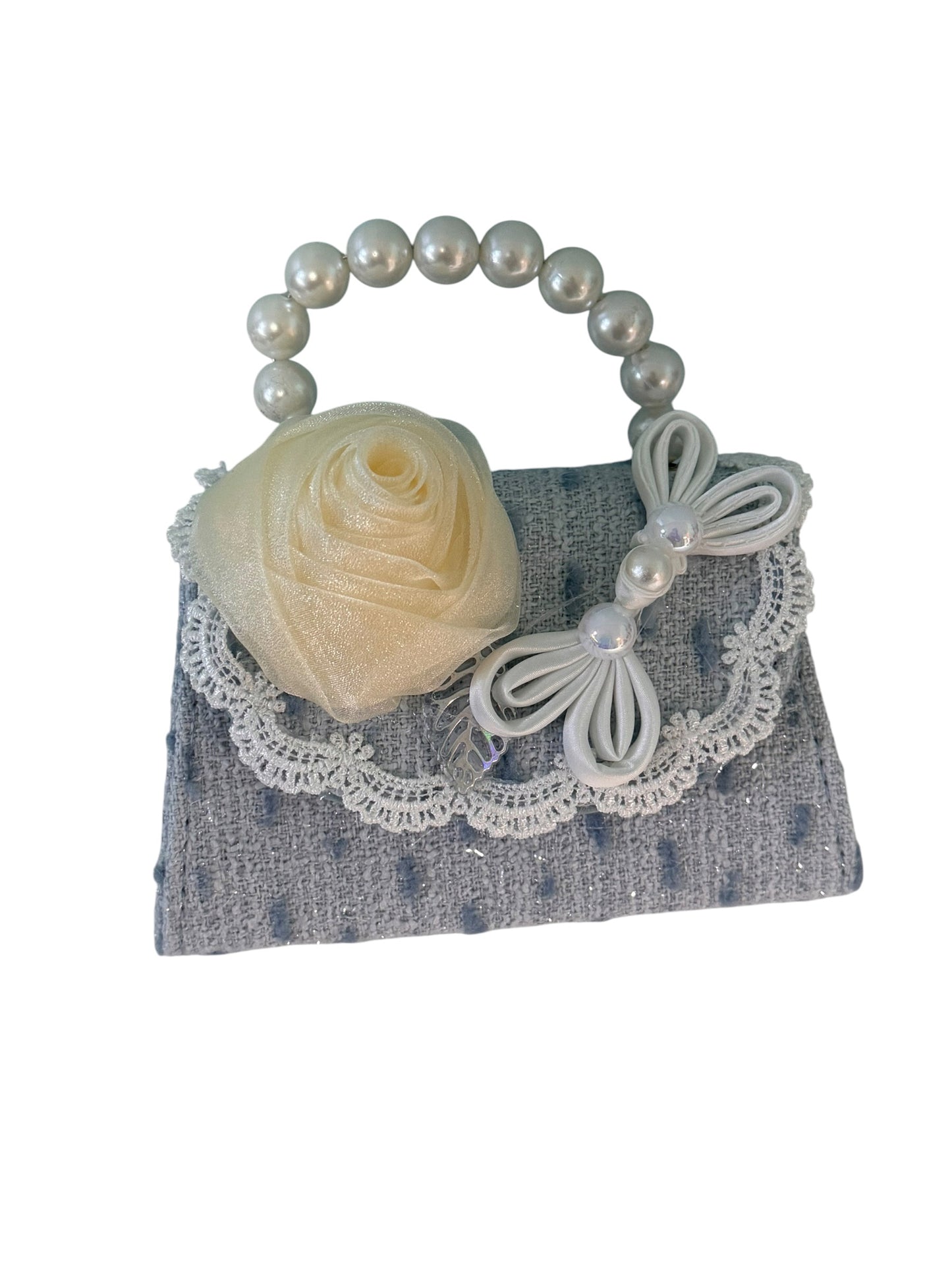 Rosette Tweed Handbag