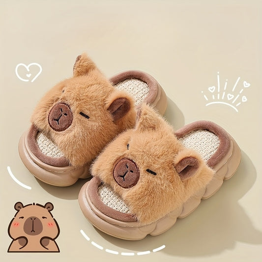 Fluffy Capybara Slippers
