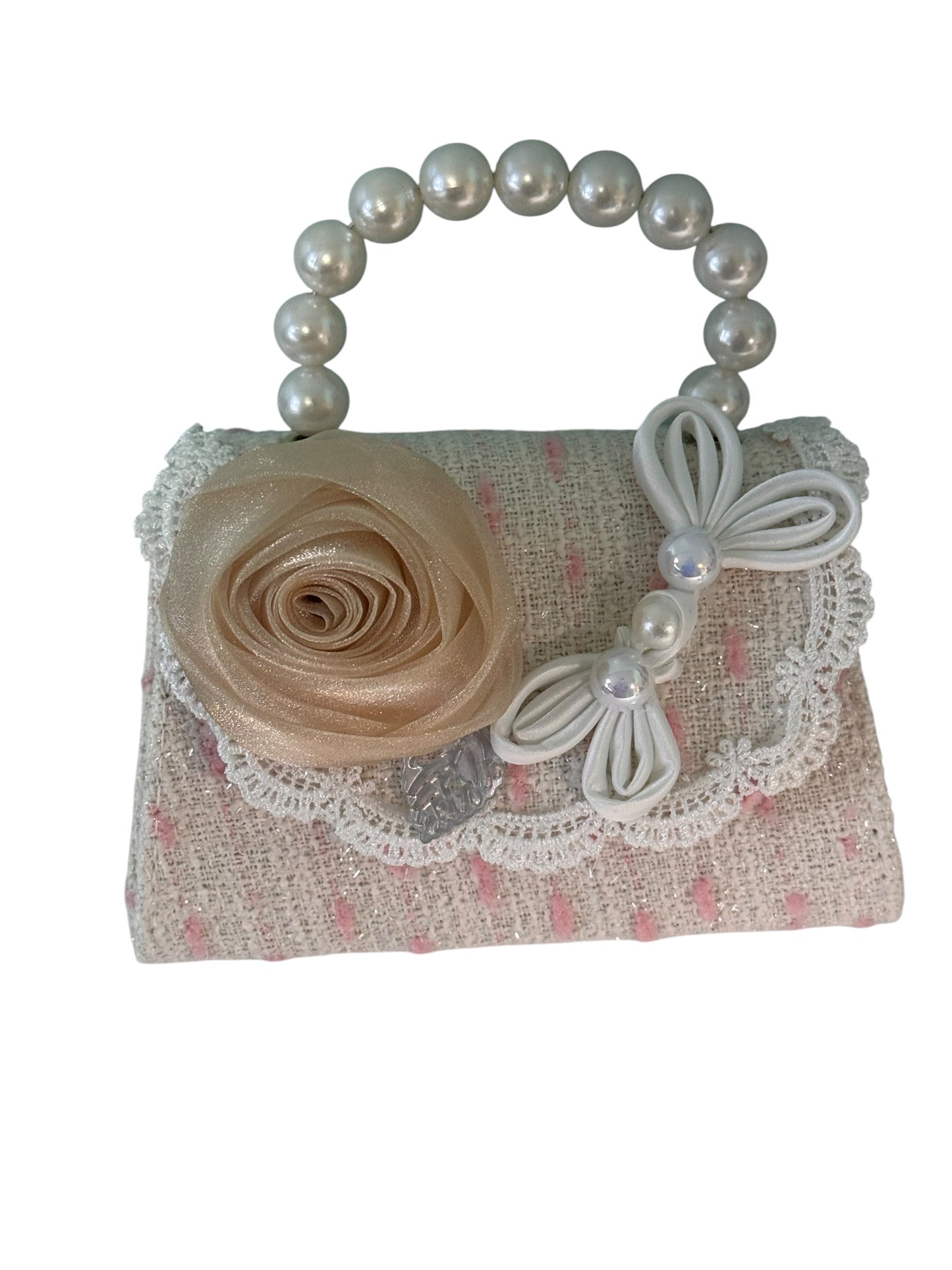 Rosette Tweed Handbag