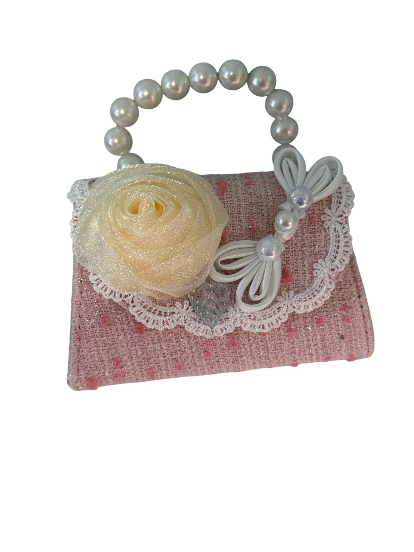 Rosette Tweed Handbag
