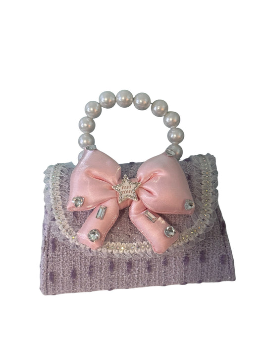 Pearl Handle Bow Mini Handbag